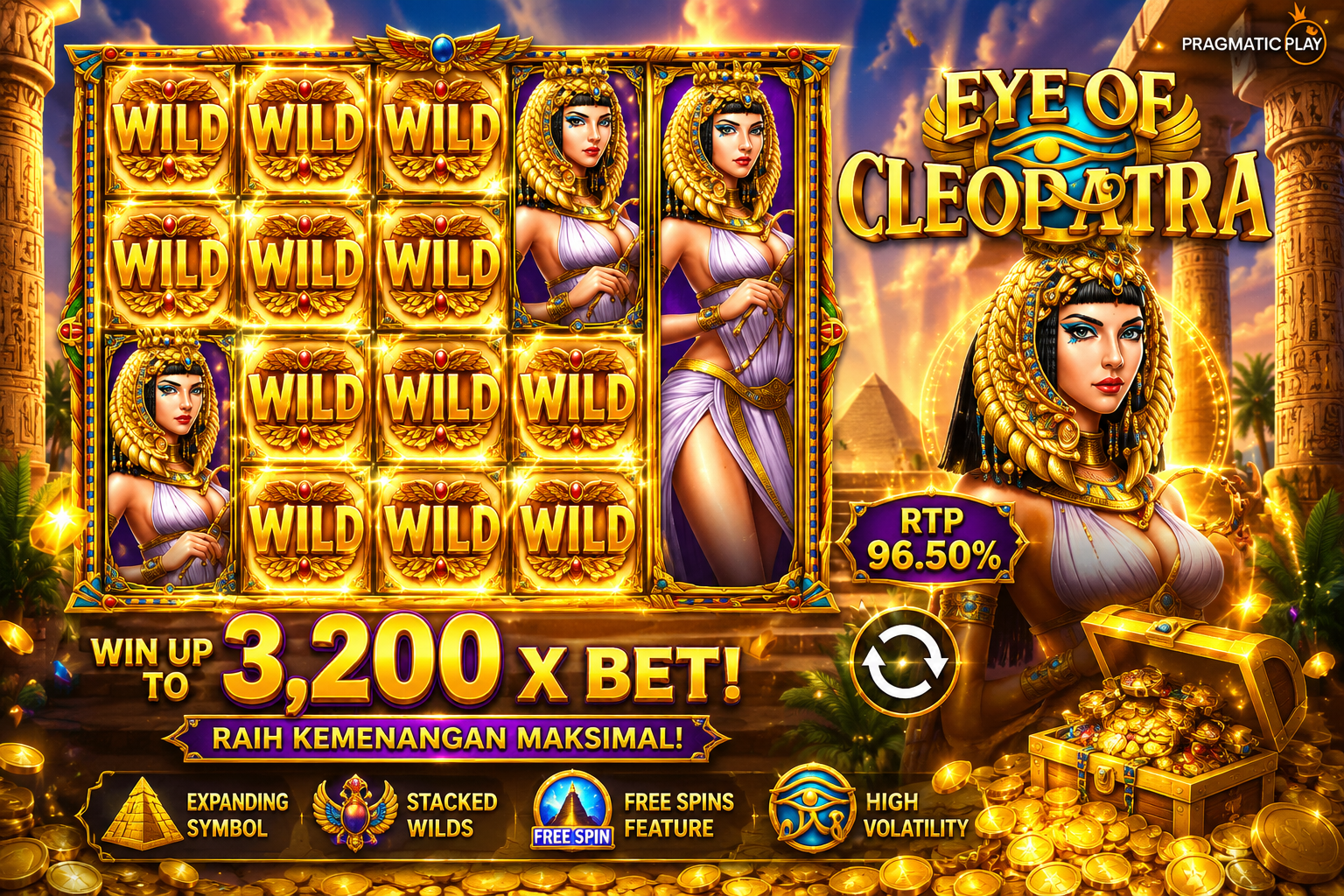 Eye of Cleopatra: Jejak Keemasan Cleopatra yang Menyimpan Kejutan di Setiap Putaran