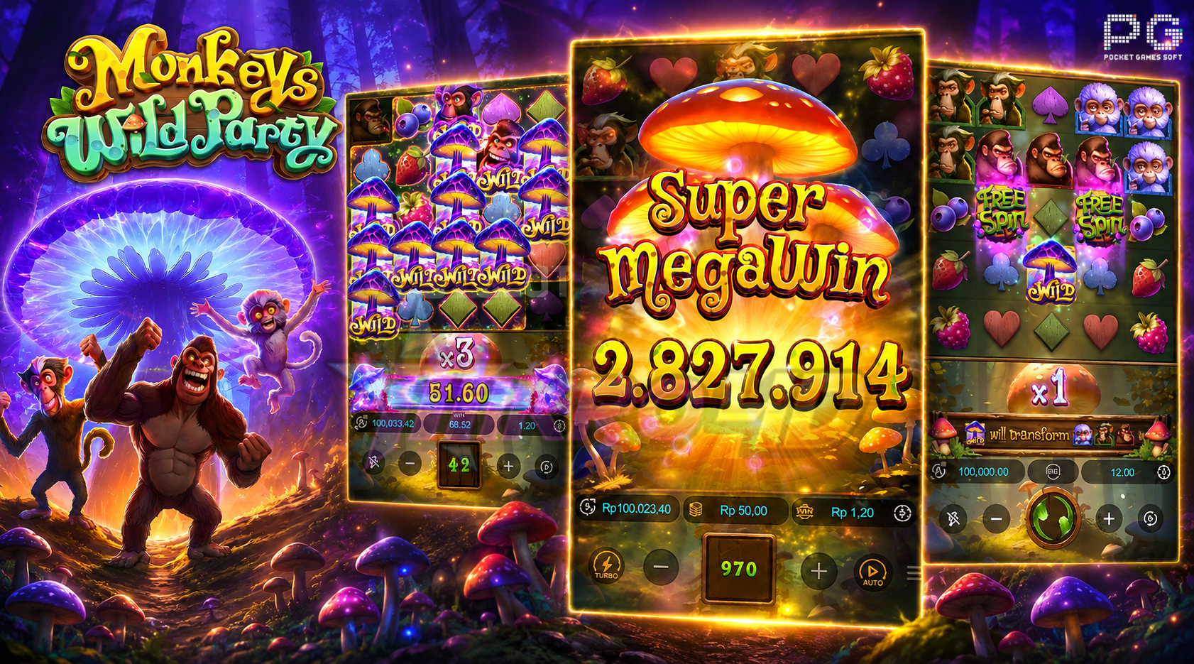 Slot Monkeys Wild Party, Sekali Spin Langsung Disambut Hujan Wild