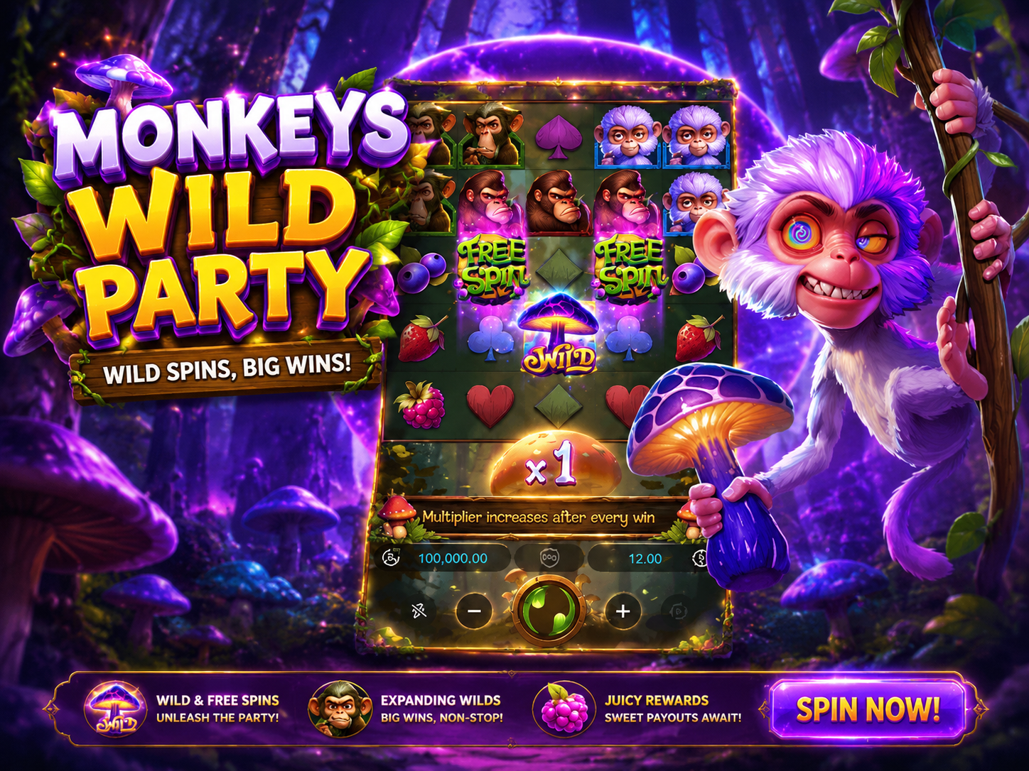 MONKEYS WILD PARTY: Pesta Monyet Liar dengan Kejutan Emas di Setiap Putaran